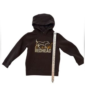 RedHead Kids Dark Brown Hoodie with Dog Design - Size Small